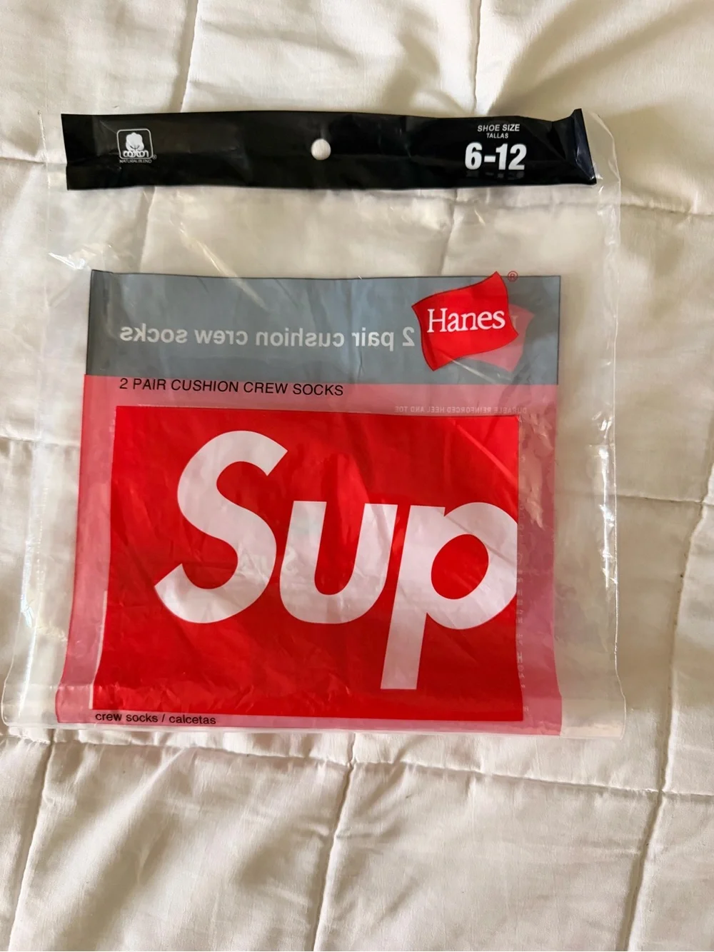 Supreme White Logo Crew Socks